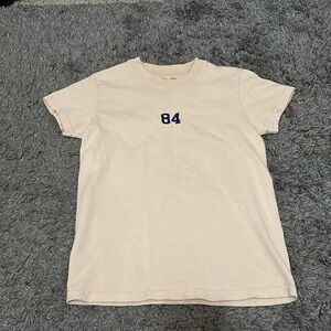 JOHN GALT/BRANDY MELVILLE Vintage Cream Tee-Shirt Embroidered with Blue “84”